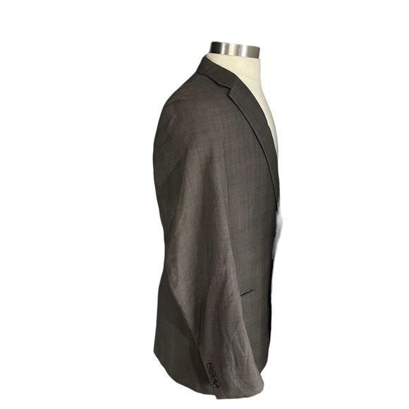 Ralph Lauren Brown Crosshatch Pattern 2-Button 100% Wool Suit Jacket Sz 42L Coat - Picture 6 of 12